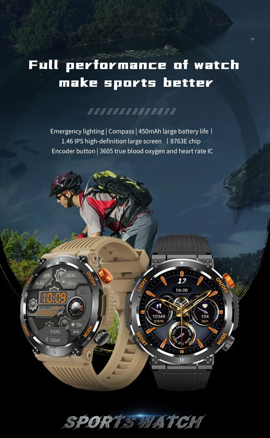 Men's Smart Watch 360 * 360 HD Touch Screen Sports Waterproof Smartwatch Health Monitoring Bluetooth Call Smart Watches