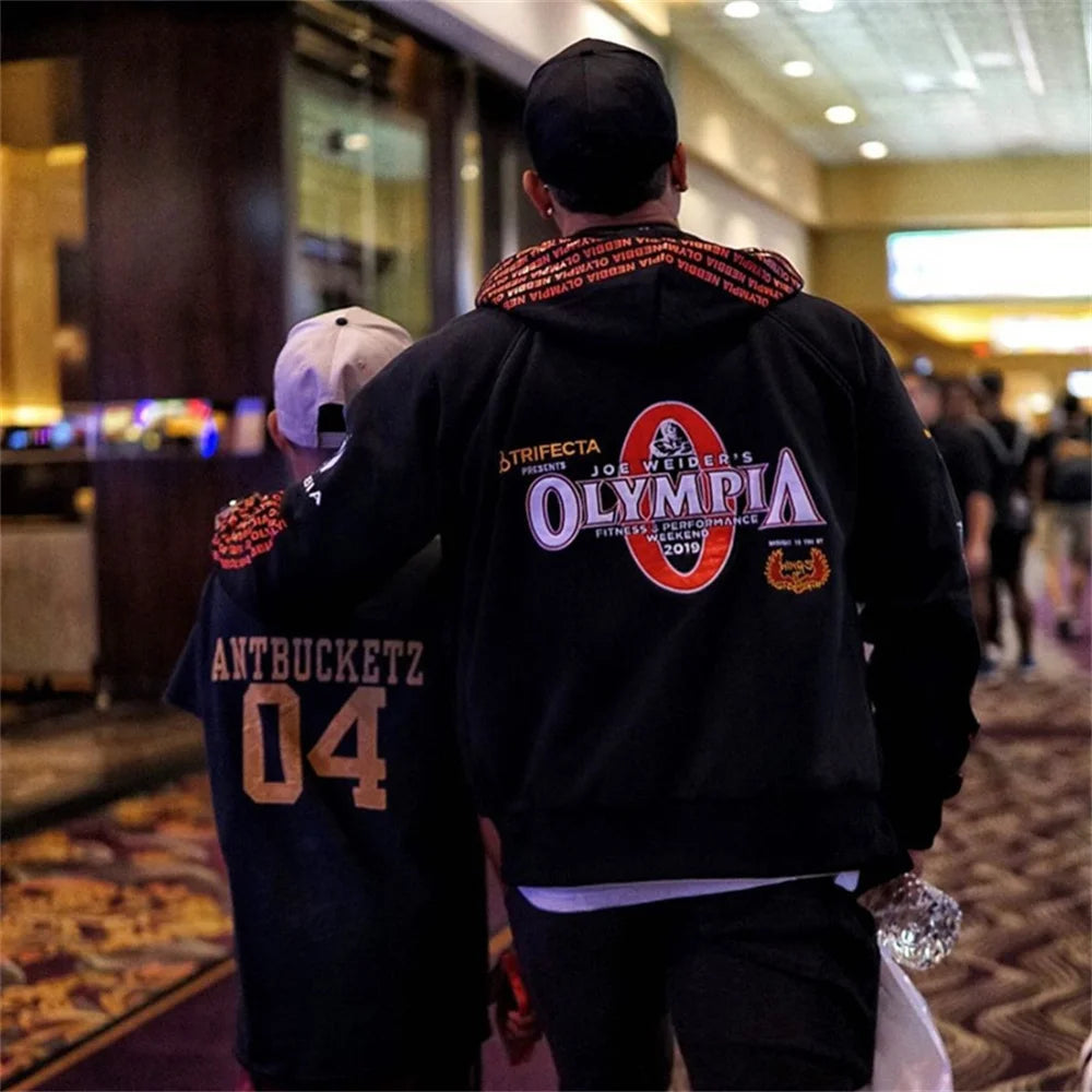 Spring Casual Hoodies Men Cotton Sweatshirt Gym Fitness Sportswear Male Hooded Zips