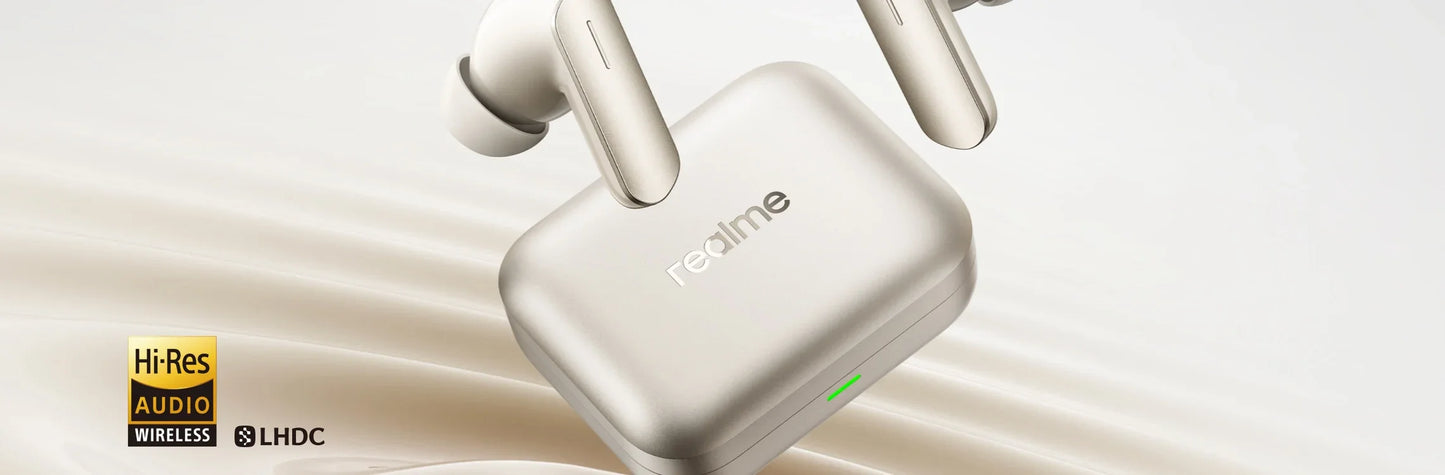 Global Version realme Buds Air 7 TWS Earphone 52dB Noise Cancellation 52 Hours Battery Life 12.4mm Bass Driver LHDC 5.0 IP55