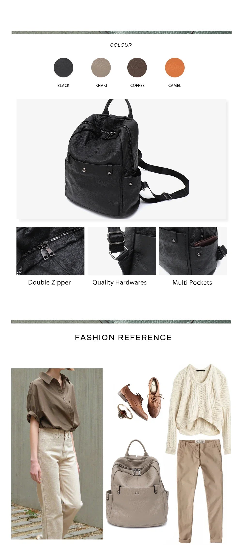 Soft Genuine Cowhide Daily Backpack Women Men Spacious Multi Pockets Fashion Casual Versatile Knapsack Travel Business College