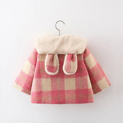 Winter Academy Style Checkered Baby Girls' Coat Sweet Fashion Warm