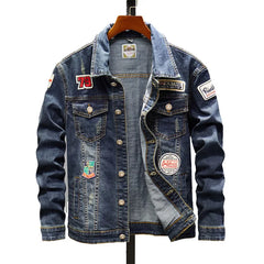 Men's Plus Size Jacket Denim Fashion Jackets Mens Jeans Cotton Outwear Coat