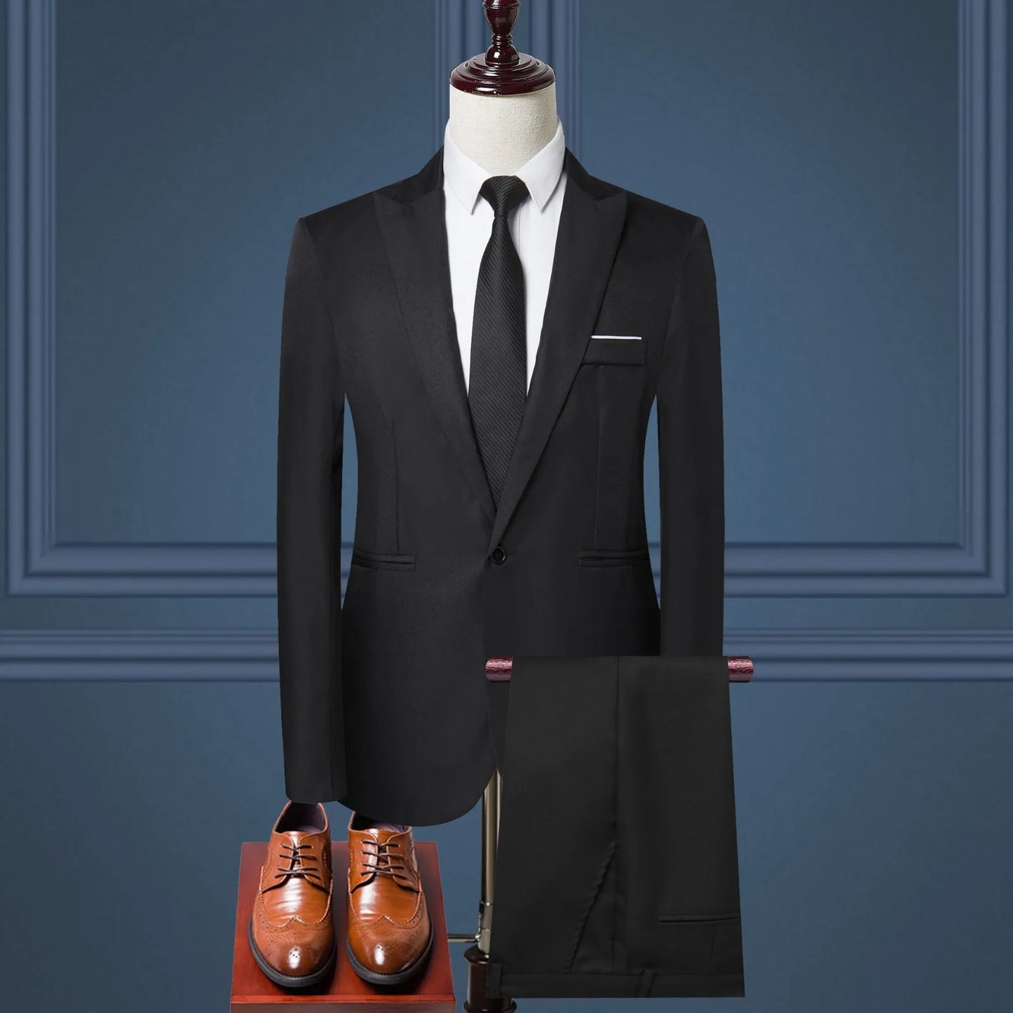 Tuxedo for Mens: Formal Party Mens 2 Piece Suit Set Slim Fit Single Breasted Jacket