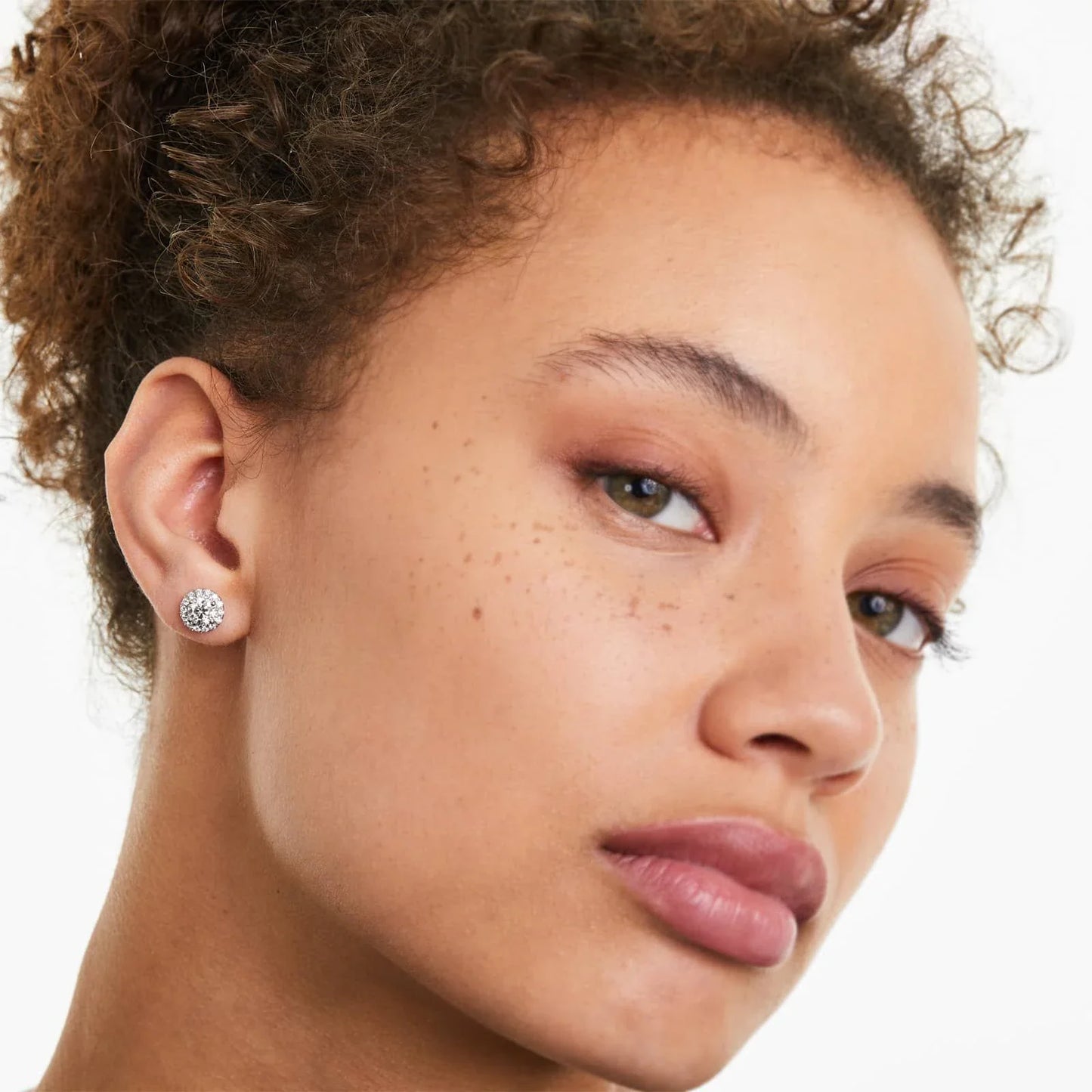 BAMOER Gold Plated Halo CZ Stud Earrings 925 Sterling Silver Hypoallergenic Classic Elegant Heart Earrings Jewellry BSE894