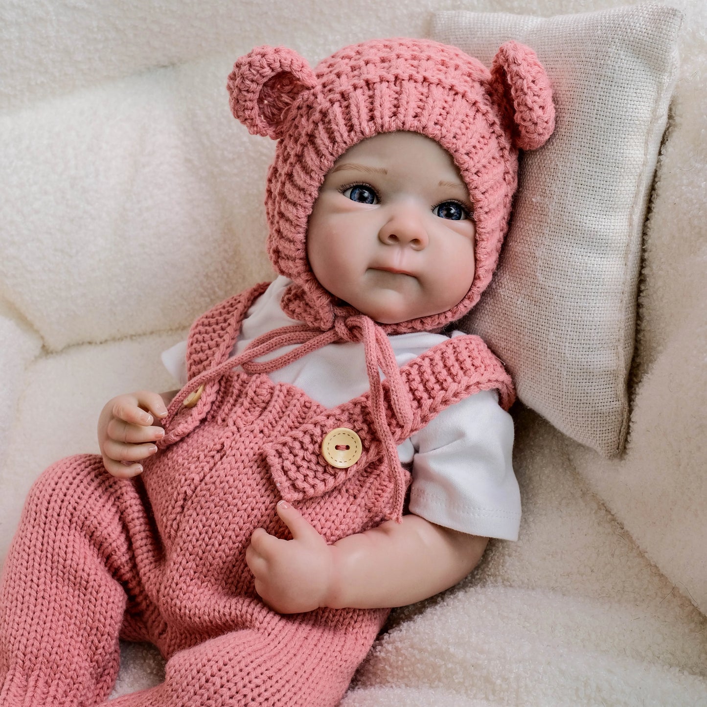 NPK 18inch Bettie Reborn Baby Doll - Newborn Lifelike Soft Touch Cuddly 3D Skin Painted Hand Drawn Hair Collectible Toy