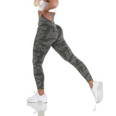 Camo Seamless Workout Leggings Butt Lift Yoga Pants Women Stretch Fitness