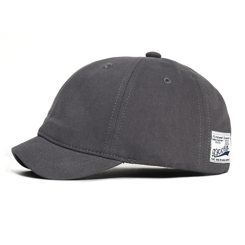 Short Brim Cotton Baseball Cap Men Women Casual Vintage Dad Hat Adjustable
