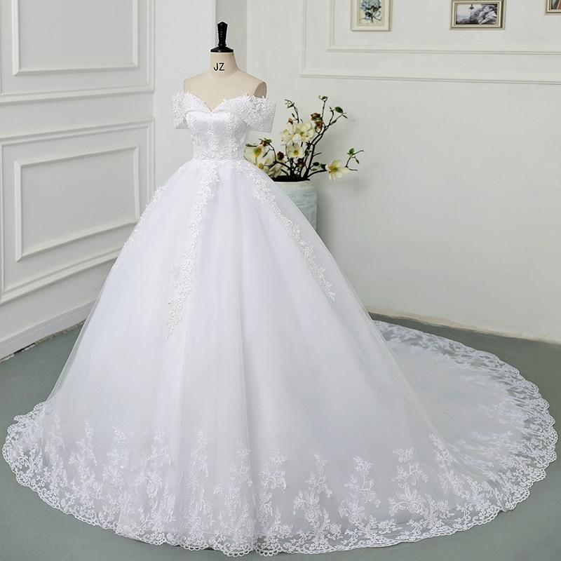 White Bridesmaid Dresses: Ball Gown Wedding Dresses Off The Shoulder Wedding Gowns