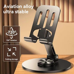 Metal Phone Tablet Holder 360° Rotation Anti Slip Foldable Adjustable Flexible