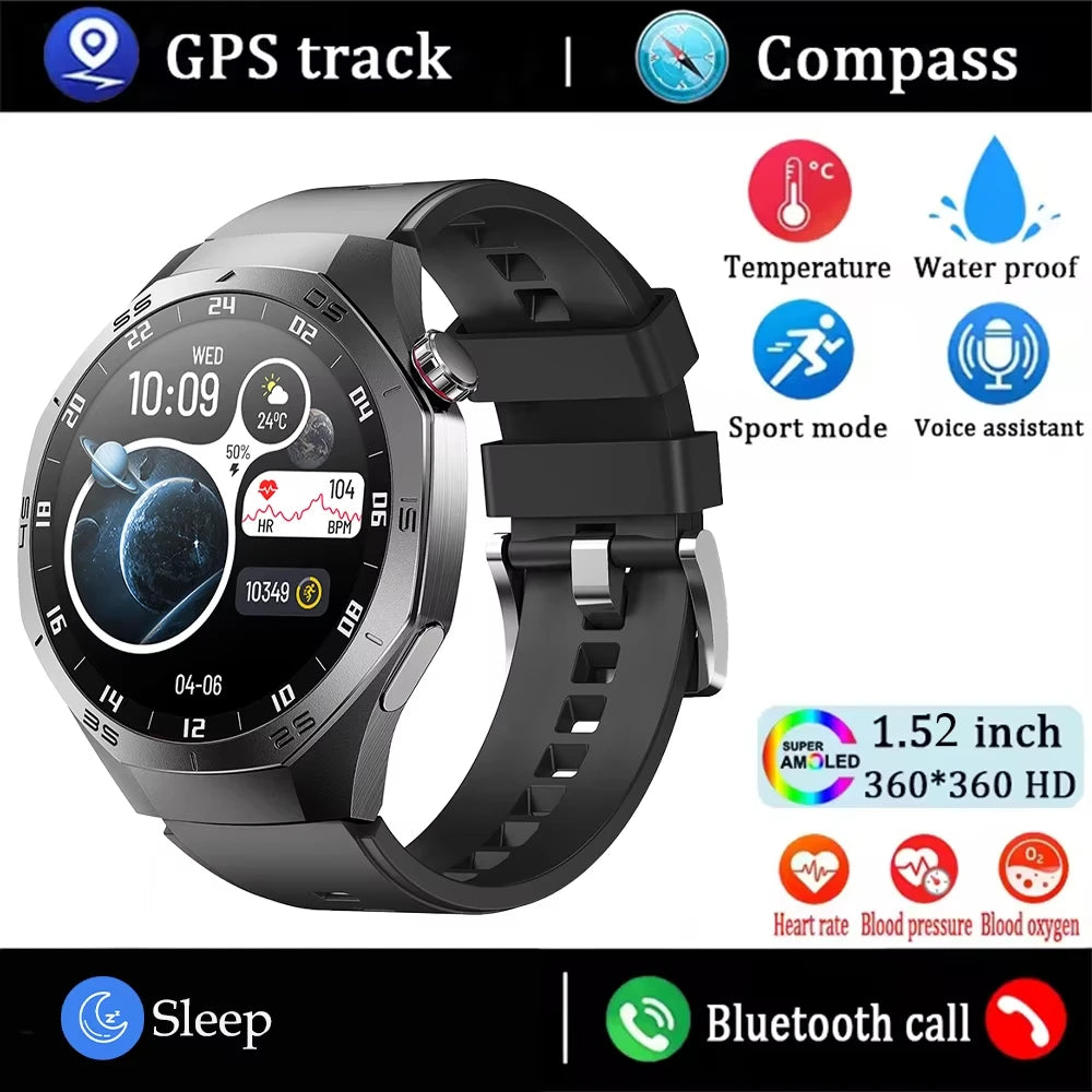 New WatchAMOLED Screen Bluetooth Call Heart Rate Waterproof Women 5 Upgraded Version Sport Fitness Tracker Smart Watch Men Gift