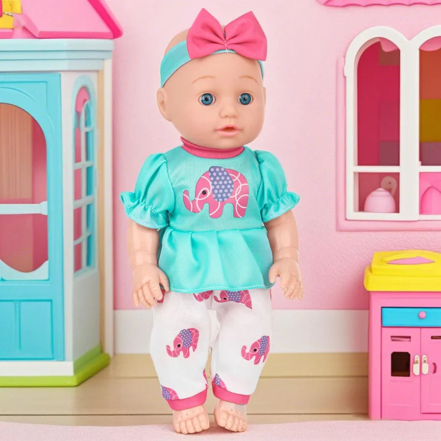 12inch Realistic Reborn Baby Doll For Kids Cute Baby Doll Movable Doll With Jumpsuits Birthday Gifts Children's Toys