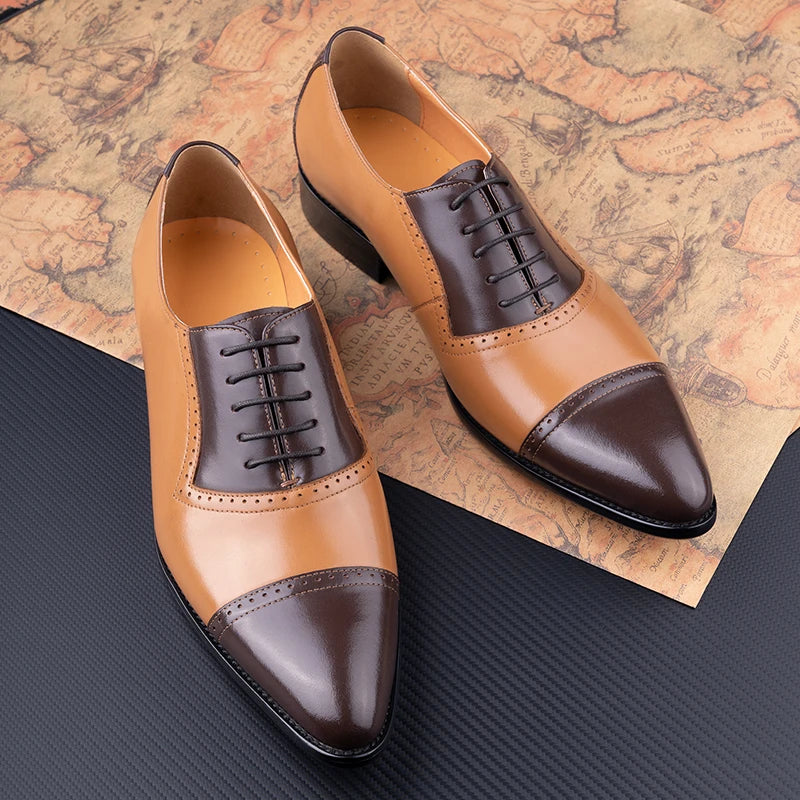 Business Versatile Lace-Up Fashion Dress Shoes Formal Office Casual Breathable Men Suit Footwear Oxford Style New Arrival Design