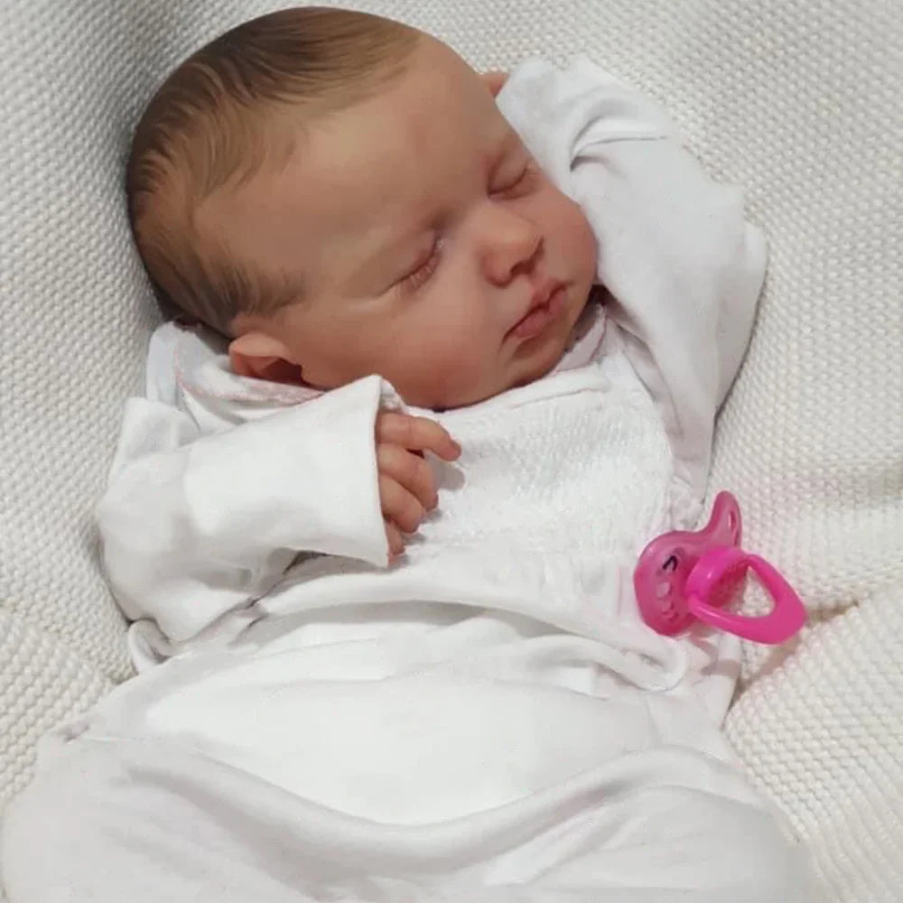 MRB 19Inch Finished Reborn Baby Dolls LouLou Already Painted Silicone Vinyl Cloth Surprise Toys Figure for Girls Christmas Gift