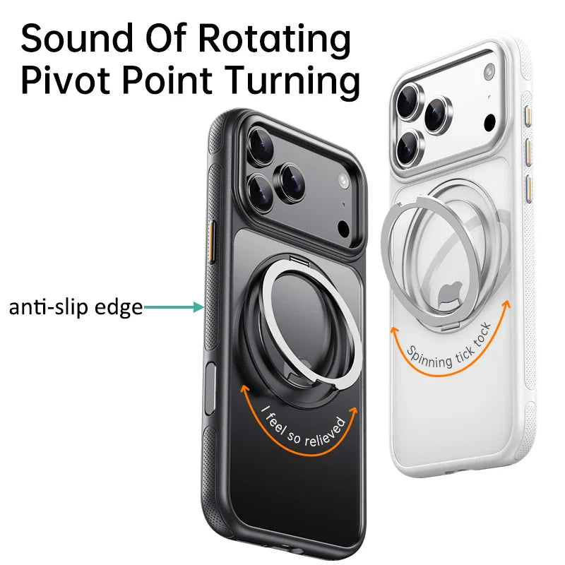Magnetic 360 Degrees Rotating Ring Holder Case For iPhone 17 Pro Max / 17 Air