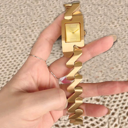 New Simple Square Arabic Digital Small Dial Steel Belt Quartz Watch