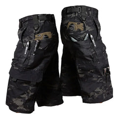 Mens Cargo Shorts Summer Tactical Cropped Trousers Outdoor Waterproof Multi-pocket