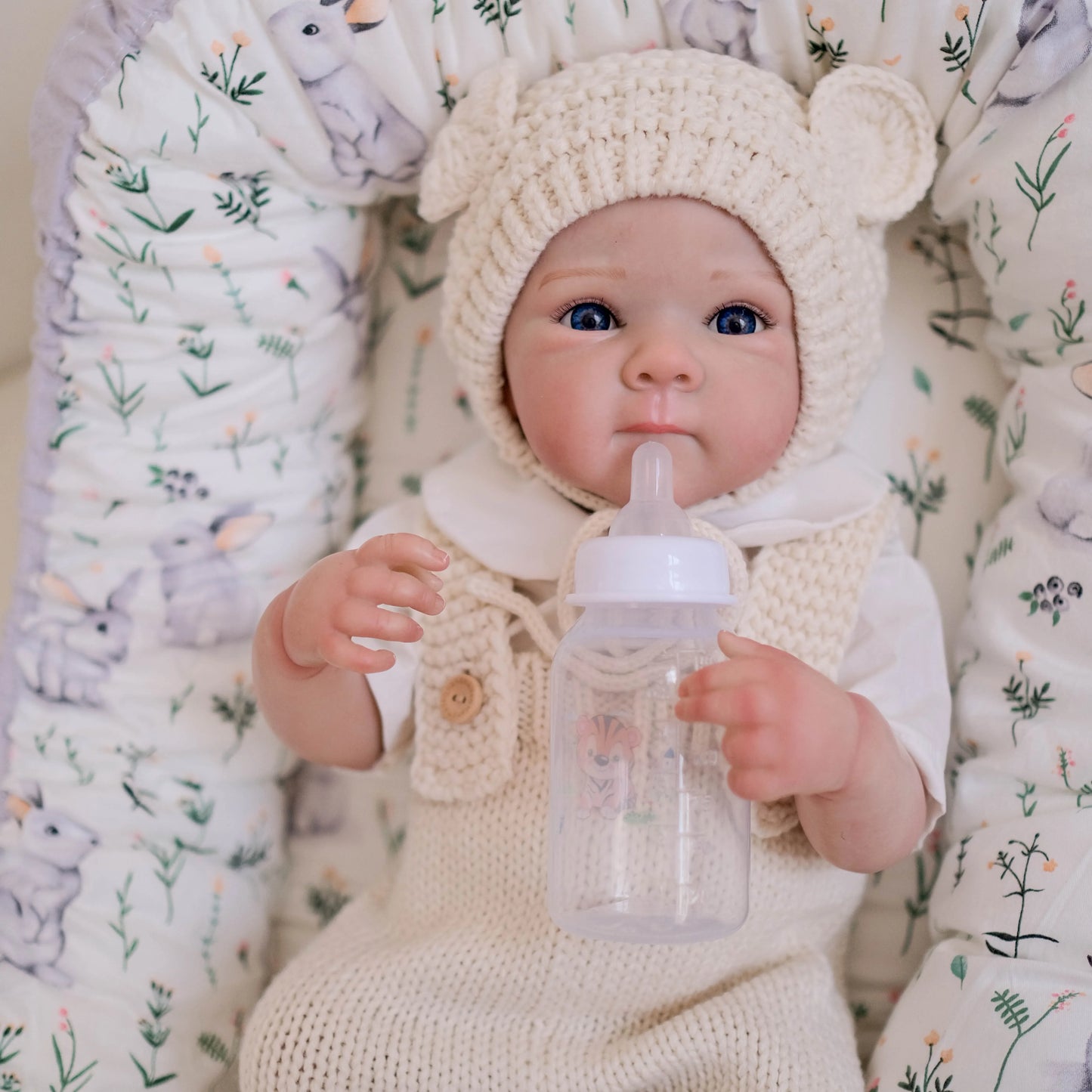 NPK 19inch Reborn Full Vinyl Body Bettie Girl Lifelike Real Newborn Baby Doll Hand-Detailed Paint Hair