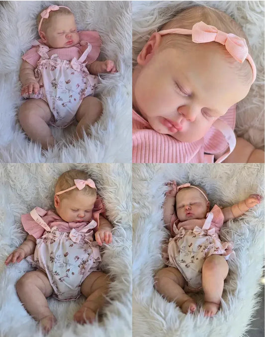 NPK 19-inch Reborn Girl Baby Doll - Hand-Painted Finish Soft Cloth Body Realistic Vinyl Pickle Doll High-Quality Collectible