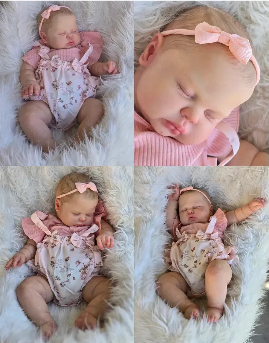 NPK 19-inch Reborn Girl Baby Doll - Hand-Painted Finish Soft Cloth Body Realistic Vinyl Pickle Doll High-Quality Collectible