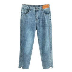 Spring Autumn 100KG Split Leg Opening Drainpipe Jeans