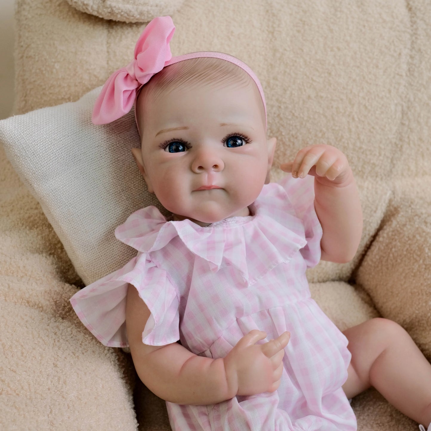NPK 18inch Bettie Reborn Baby Doll - Newborn Lifelike Soft Touch Cuddly 3D Skin Painted Hand Drawn Hair Collectible Toy