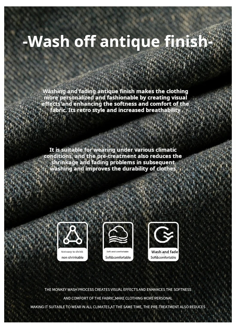 2025 Summer Men's Wide Leg Jeans Shorts Vintage Distressed Wash Y2K Straight Elastic Waist Loose Casual Relaxed Fit