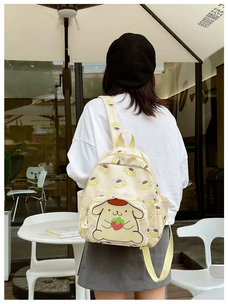 Anime Cartoon Kuromi Melody Cinnamoroll Backpack Boys Girls Cartoon Hello Kitty Kawaii Canvas Fashion Children's Schoolbag