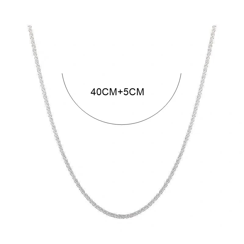 Silver Colour Sparkling Clavicle Chain Choker Necklace Collar For Women Fine Jewelry