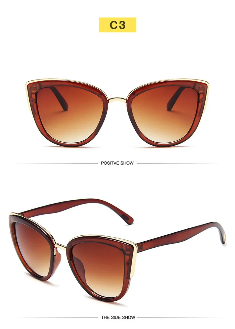 Retro Cateye Sunglasses for Women Polarized Vintage Classic Eyewear UV400 Protection