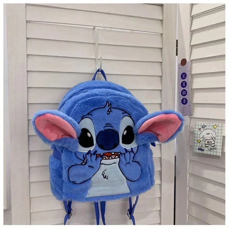 Disney high-quality sewn plush backpack cartoon fashion 3D mini women's backpack large capacity cute children's school bag