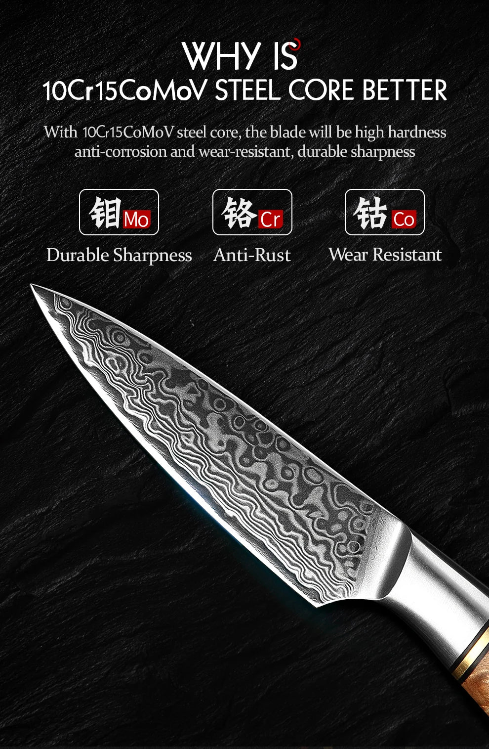 Kitchen Knife Set 1-7PC Damascus Steel knives Chef Knife Kitchen