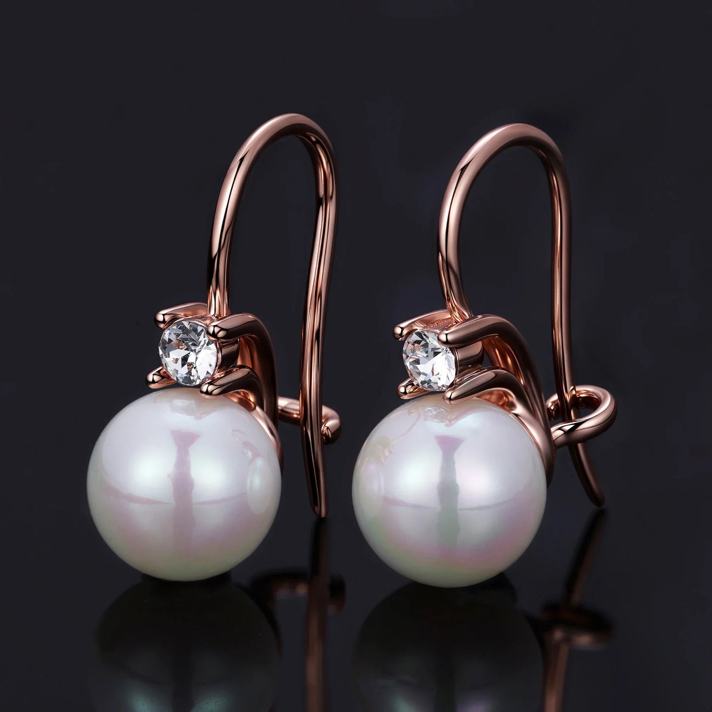 Pearl Dangle Earrings Embellished with Swarovski Crystals Exquisite Fashionable Drop Earrings Imitation Freshwater Pearl Jewelry