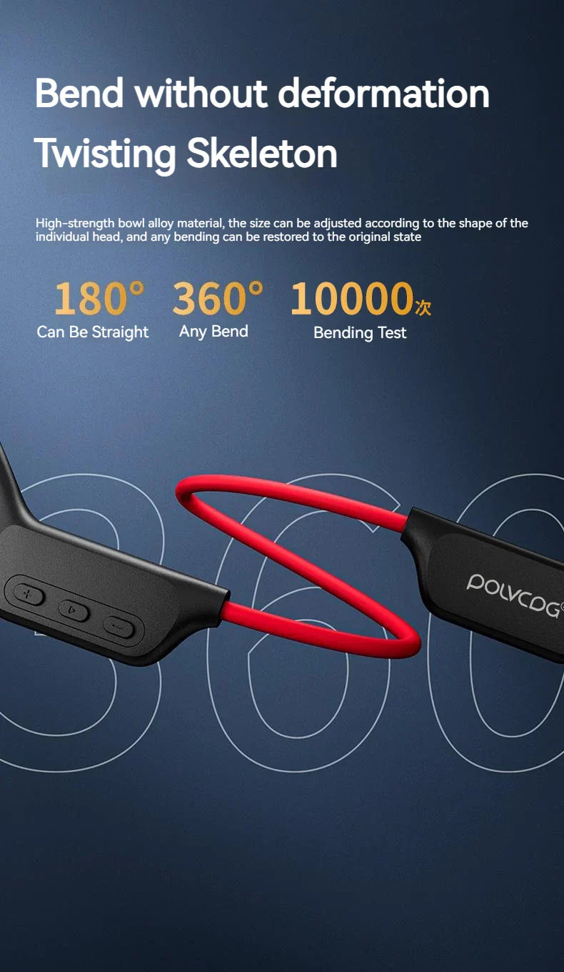 POLVCDG Bone Conduction Headset X7 IPX8 32GB Bluetooth 5.3 Wireless Headset with microphone Waterproof Swim 2023 New