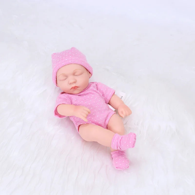 20cm Reborn Dolls Silicone Vinyl Baby Doll Cute Mini Bebe Doll Baby Reborn Doll Toys Waterproof Vinyl Doll For Girls Gift