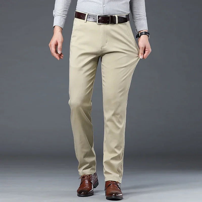 Spring Men's Trousers Fashion Casual Slim Business Office Pants Male