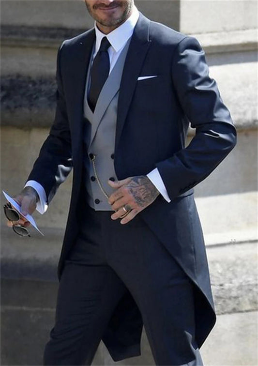 Prom Suits for Men: Italian Gentleman Style Wedding Man Long Tail Coat Groom Prom