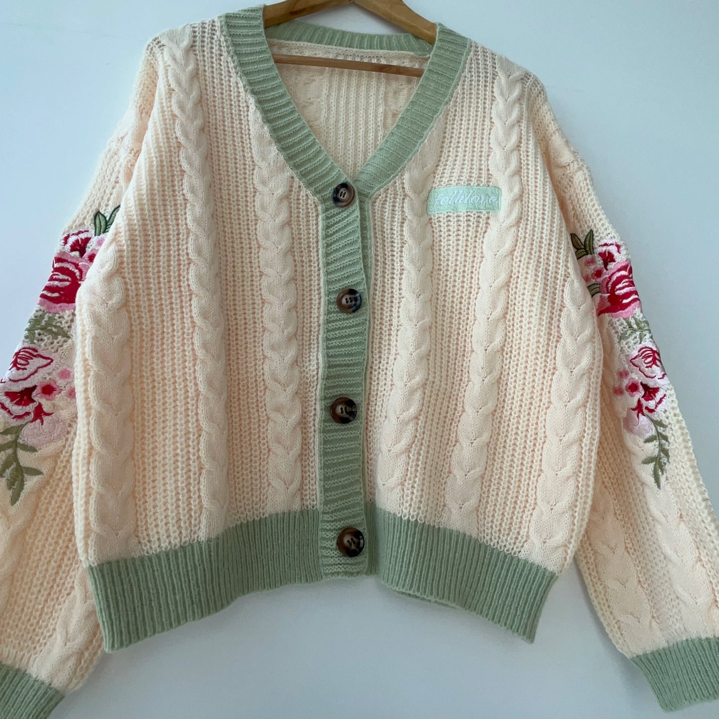Autumn Women Trend Loose Fitting Floral Embroidered Knitted