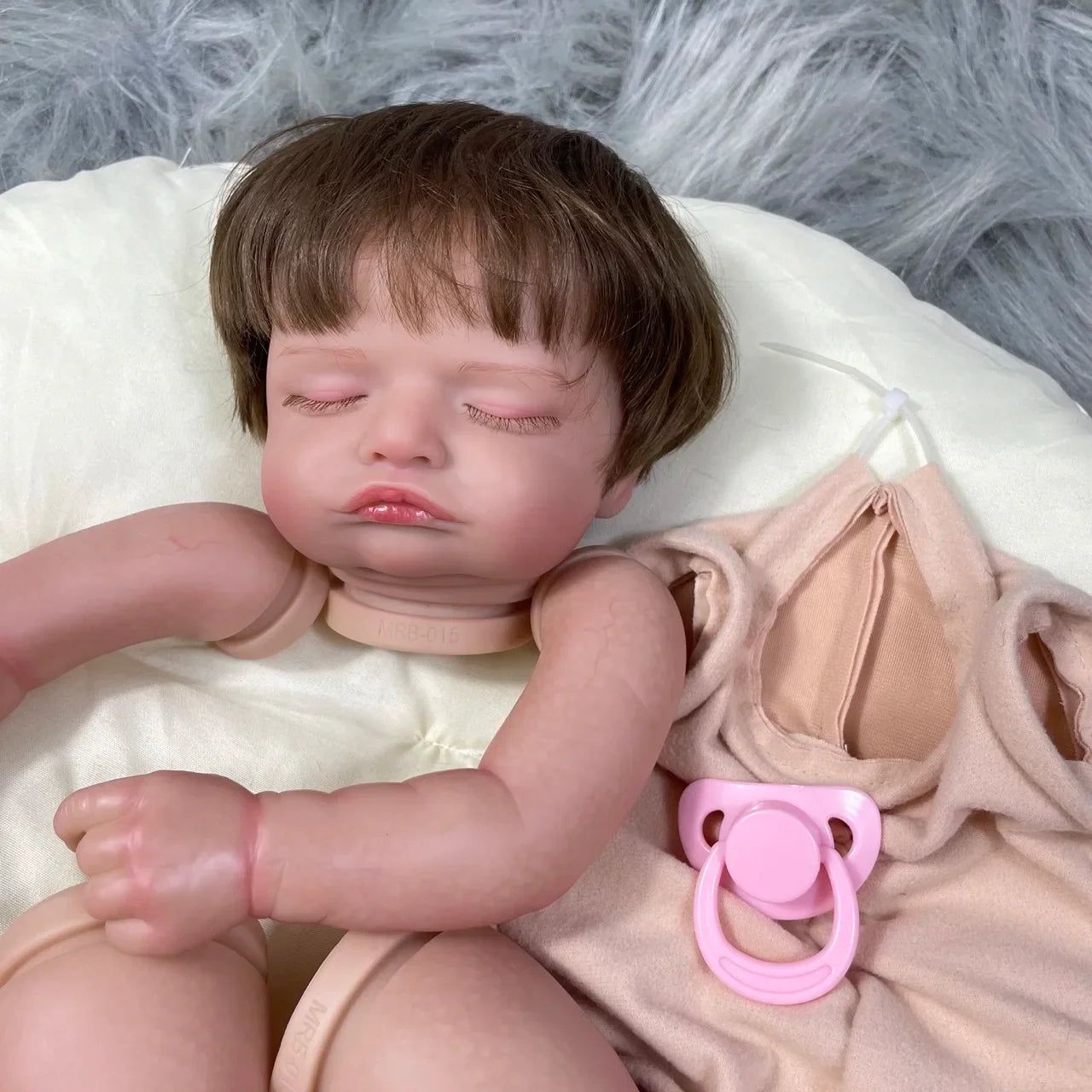19Inch Painted Reborn Doll Kit Rosalie With Rooted Hair and Cloth Body Unassembled DIY Doll Parts Toy