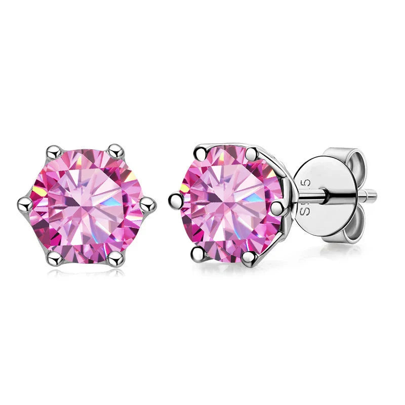Butterflykiss Real 1 CT D Color Moissanite Stud Earrings For Women Top Quality 925 Sterling Silver Sparkling Wedding Jewelry