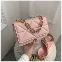 Women Stone Pattern Shoulder Bag PU Leather Trend Crossbody Bags Pink