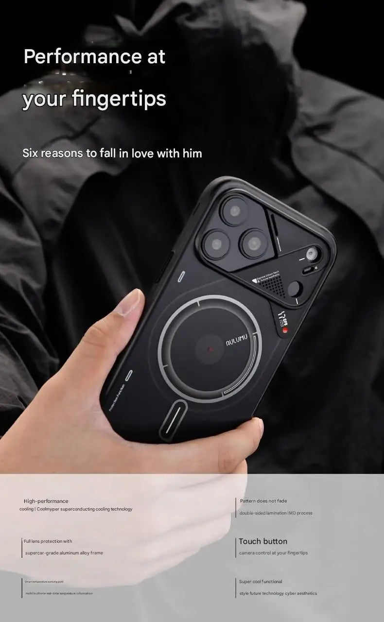 AULUMU Frosted Mobile Phone Case for IPhone 17 Pro Max Luminous Translucent Full-Inclusive Anti-fall Magnetic Phone Case Unique
