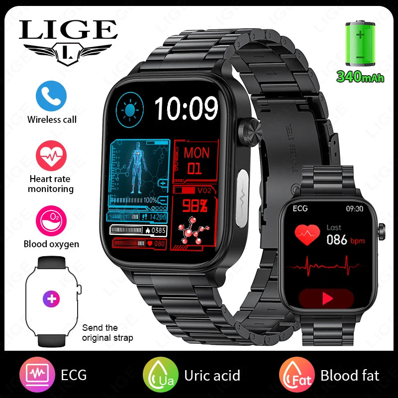 2026 New ECG+PPG Smart Watch Women Heart Rate Blood Lipid Uric Acid Women Menstrual Health Tracker Smartwatches For Android iOS
