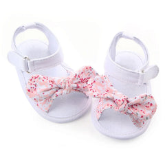 Baby Girls Summer Shoes Sandals Infant First Walkers Big Bow Floral Sneaker