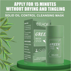 Green Tea Facial Mask Stick Reduces Blackheads Deep Cleans Pores Solid Cleans Facial Mask Balances Oil Replenishes Moisture