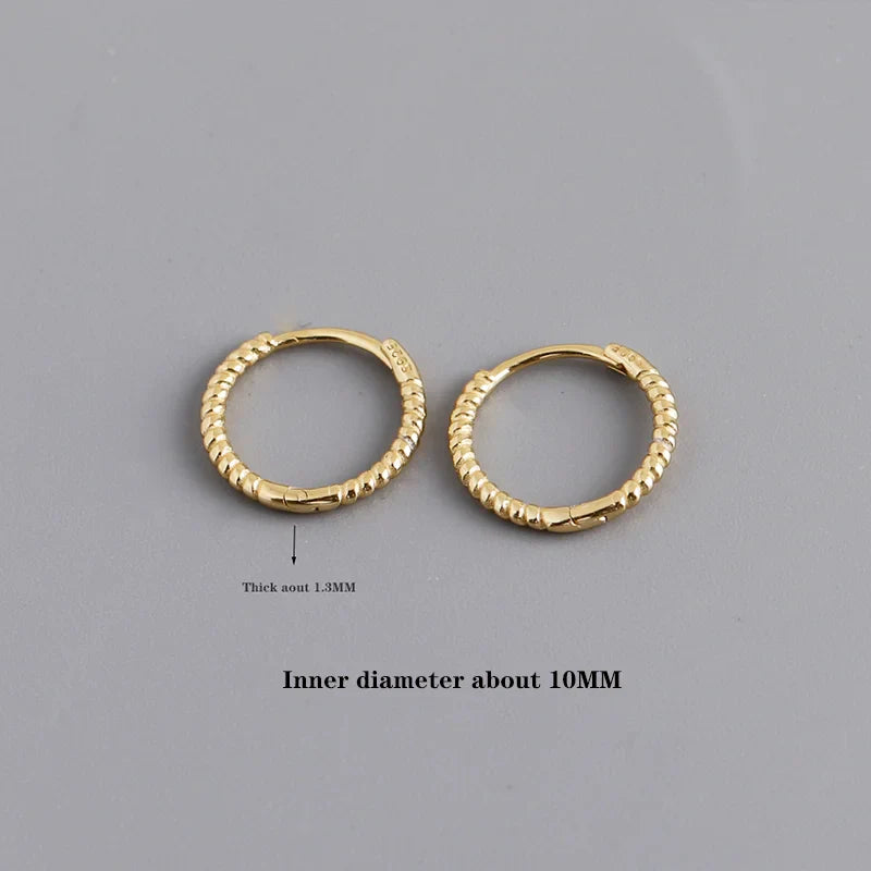 WANTME 925 Sterling Silver Fashion Piercing Charm Twist Huggies Hoop Earrings for Women Rock Gothic Unisex Jewelry Ear Buckles