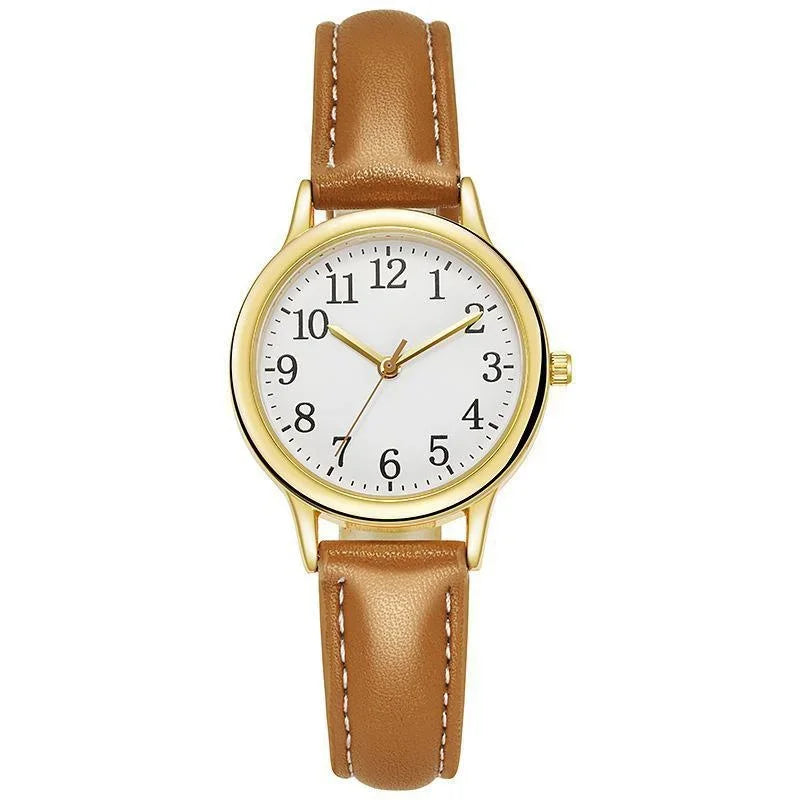 Women Quartz Watch Easy To Read Arabic Numerals Simple Dial PU Leather Strap Lady Candy Color  Reloj De Mujer Montre Femme
