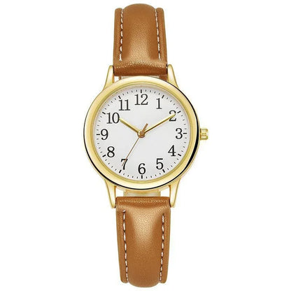 Women Quartz Watch Easy To Read Arabic Numerals Simple Dial PU Leather Strap Lady Candy Color  Reloj De Mujer Montre Femme