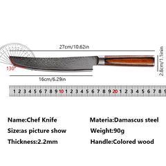 Damascus Steel Kitchen Knife Chef Knife Butcher Meat Cleaver Boning Barbecue