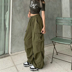 Y2k Cargo Pants Women Streetwear Casual Wide Leg Pants Harajuku Vintage