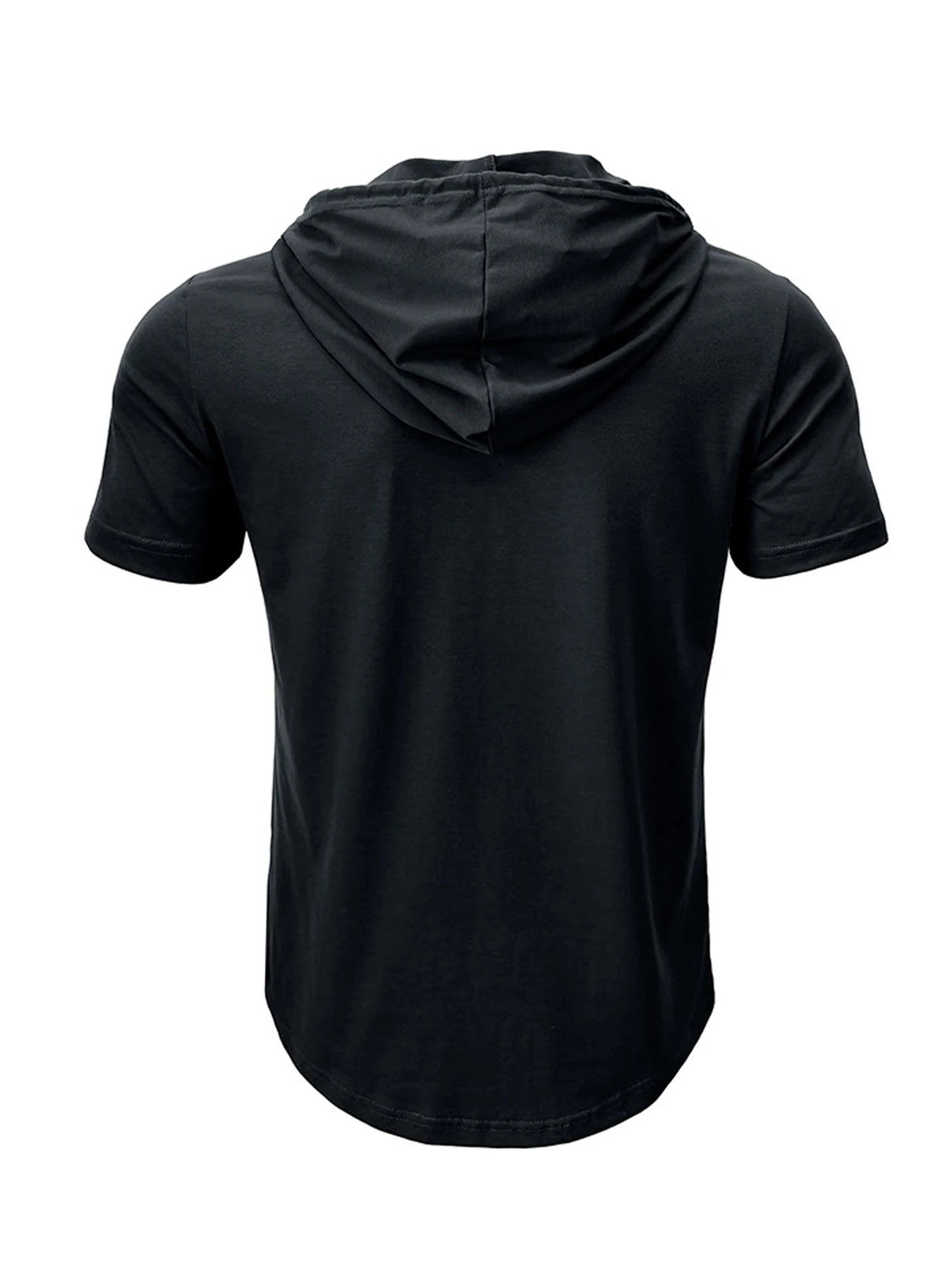 Men's Hooded Short-Sleeved Tees Summer Slim Fitness Quick Dry T-shirt Breathable Sports Tops for Male Bodybuilding